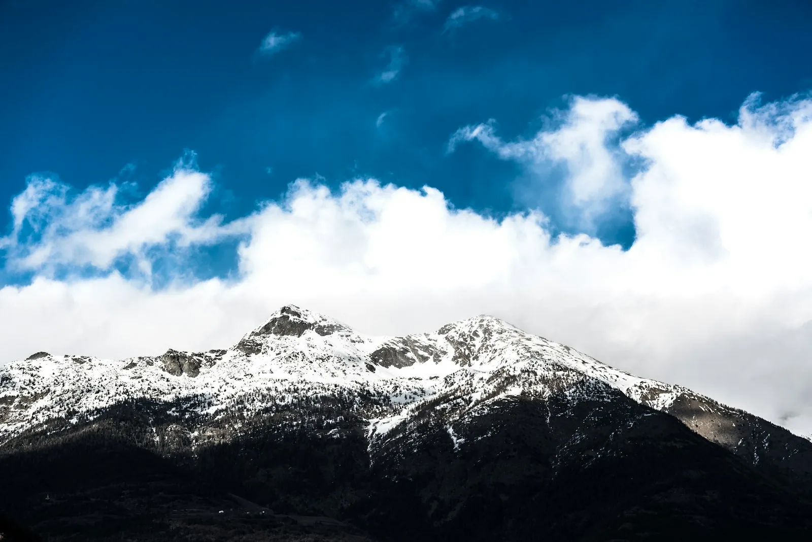 Snow-covered mountains in the Aosta Valley