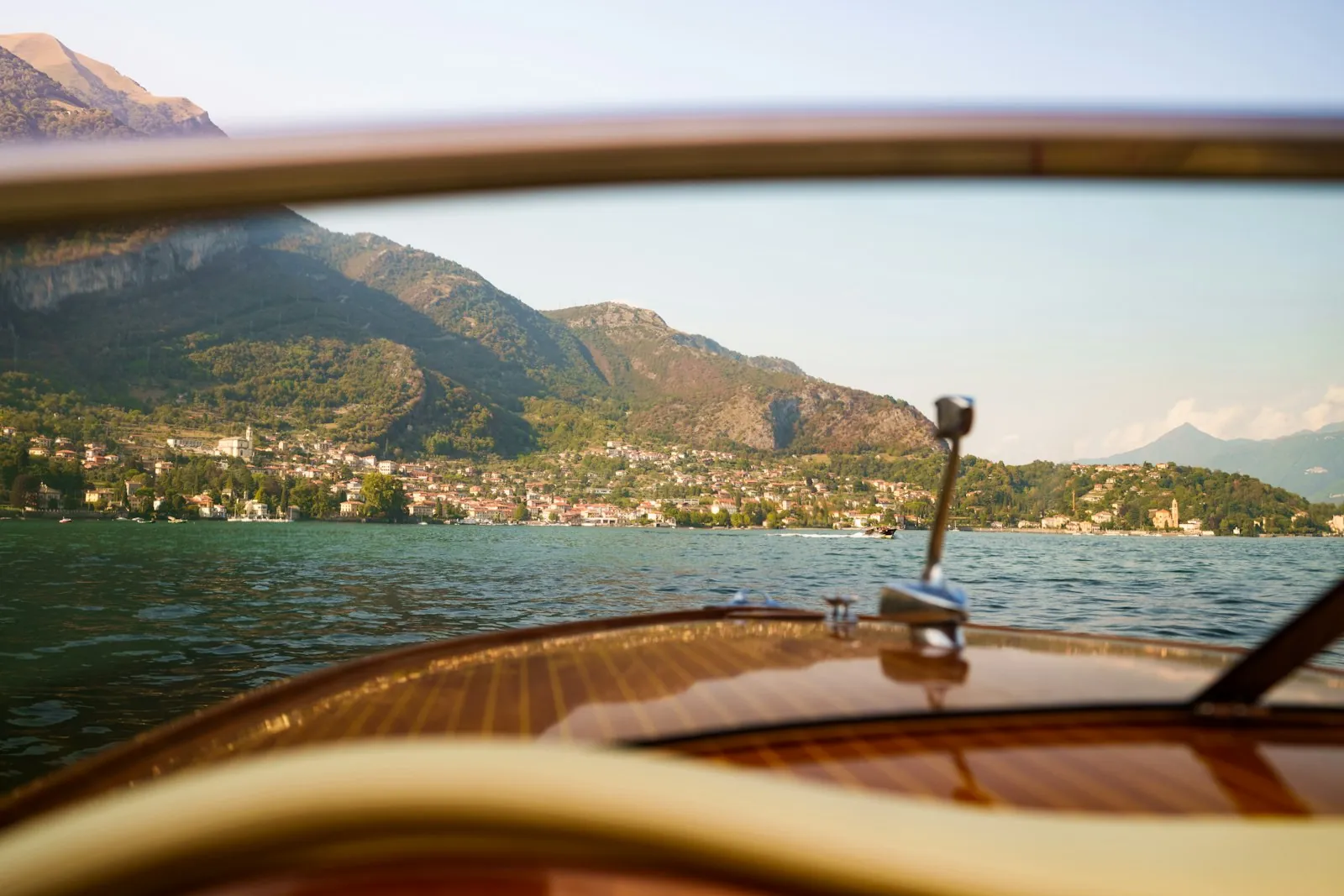 View of Lake Como from a boat